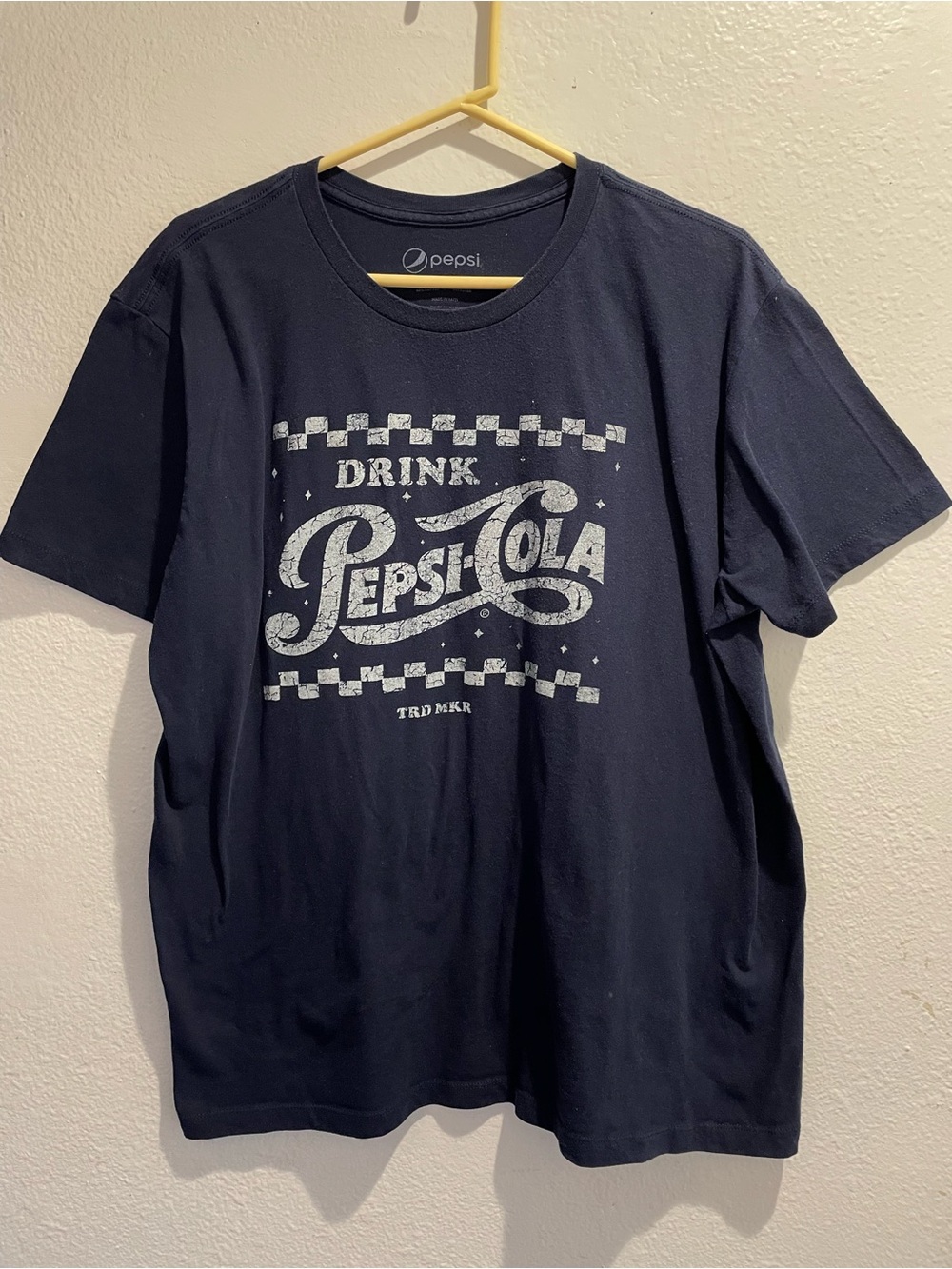 Savvy Pepsi-Cola Retro Graphic Tee Navy Blue Large
